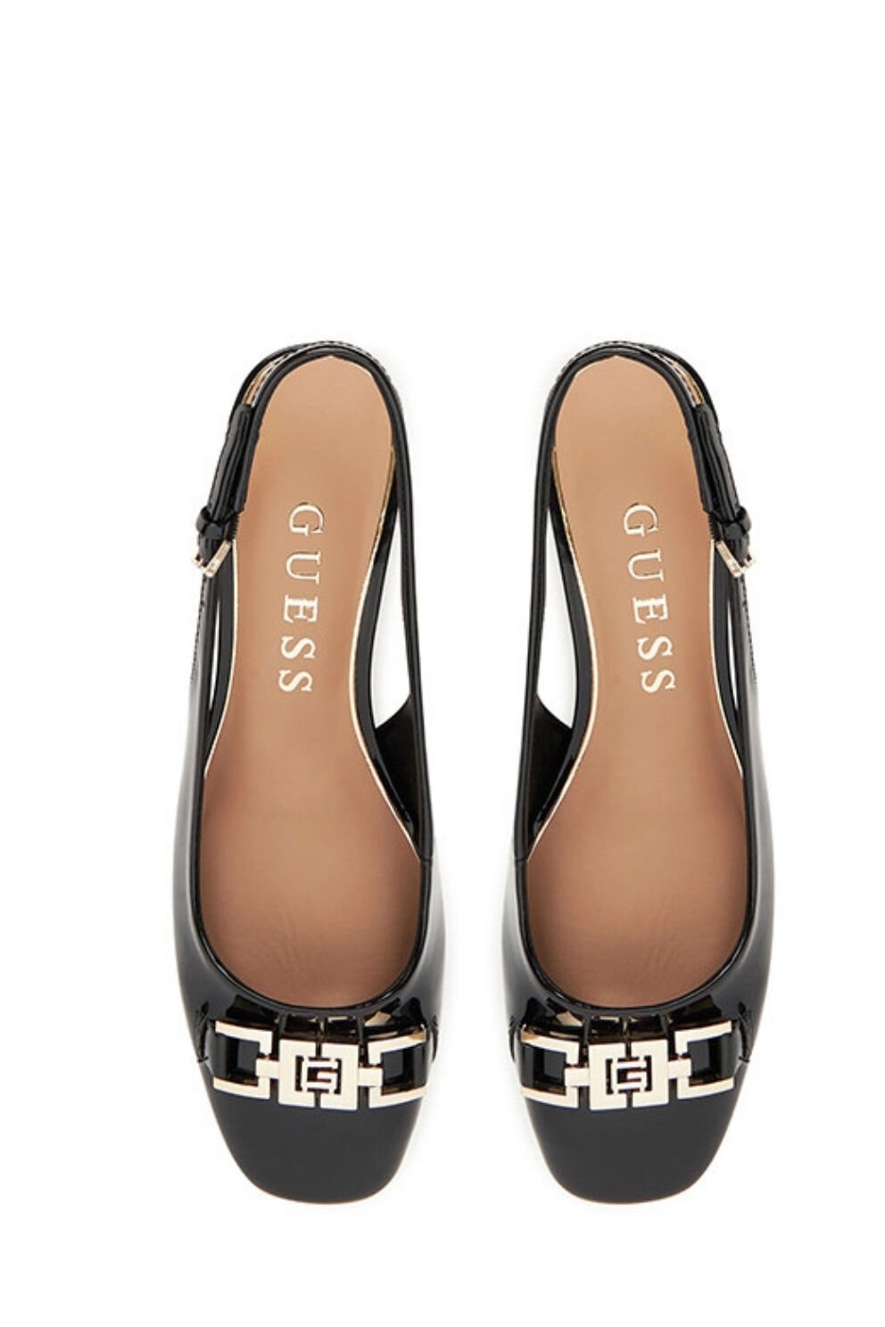 Guess Deri Üstü Logo Detaylı Şık Topuklu Ayakkabı Siyah