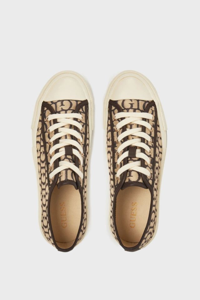 Guess Carey Desenli Sneaker Kahve-Krem