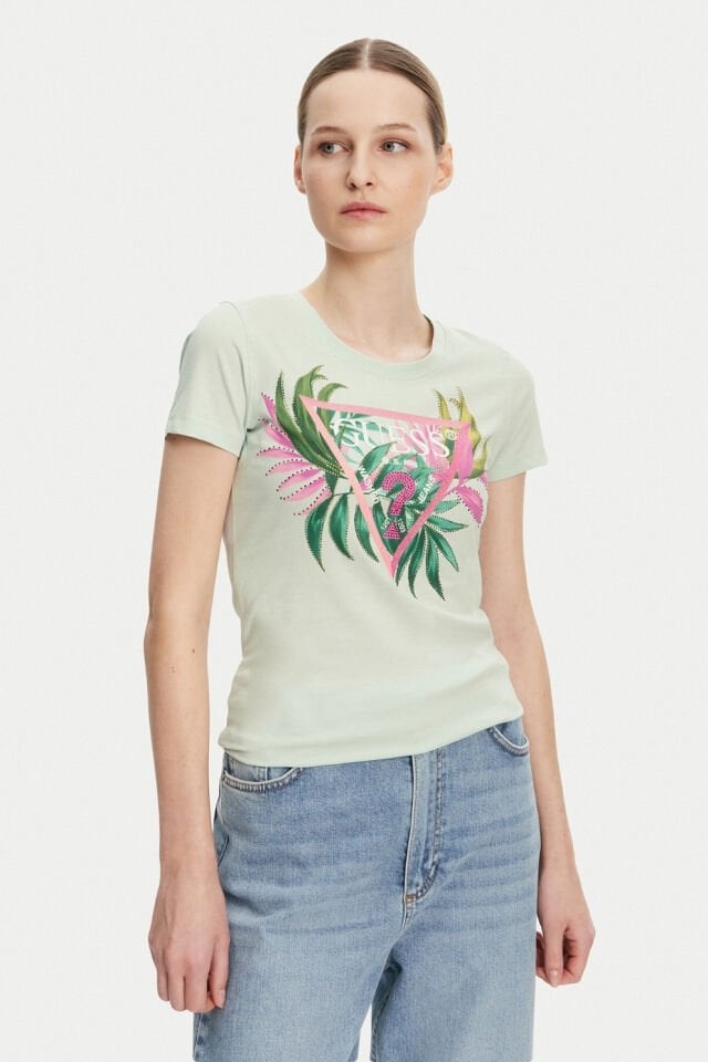 Guess Üçgen Logolu Slim Fit Tişört
