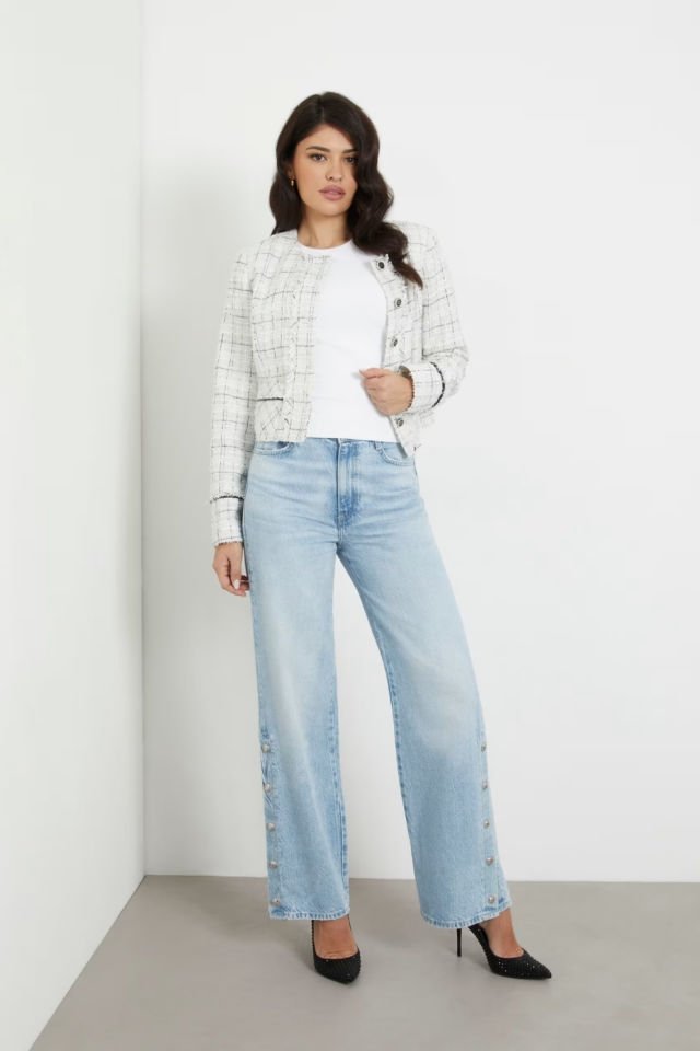 Guess Normal Bel Bol Paça Jean Pantolon Mavi