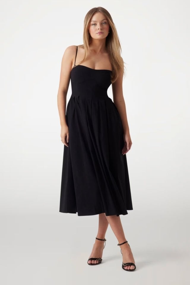 Guess Askılı Midi Elbise Siyah