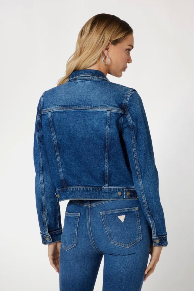 Guess Regular Fit Denim Ceket Mavi