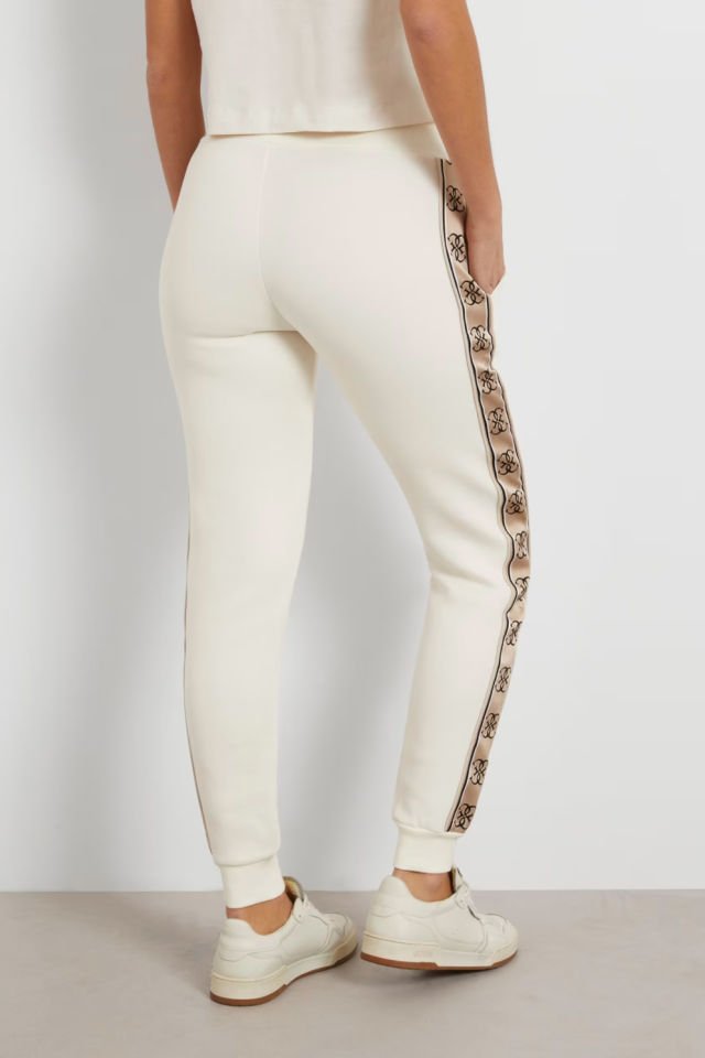 Guess Yanı Logolu Jogger Pantolon Krem