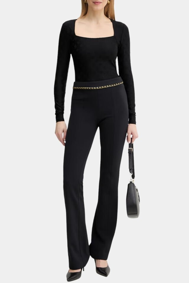 Guess Logo Jakarlı Üst Siyah