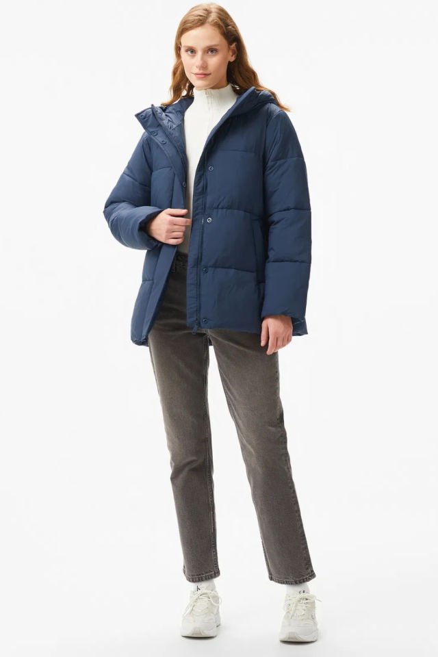 Calvin Klein Jeans Puffer Kadın Lacivert Mont