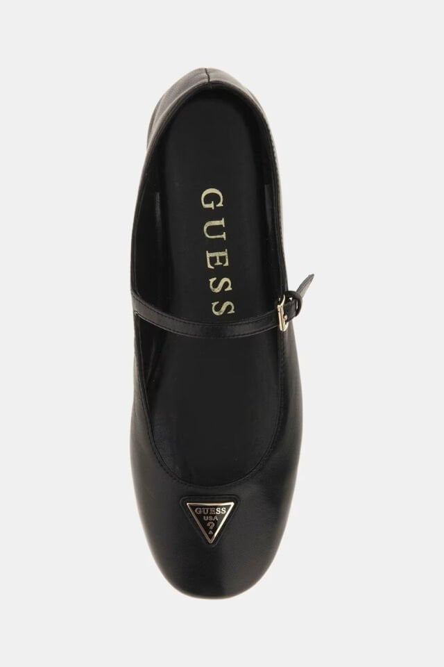 Guess Kalida Ballerina Gerçek Deri Siyah
