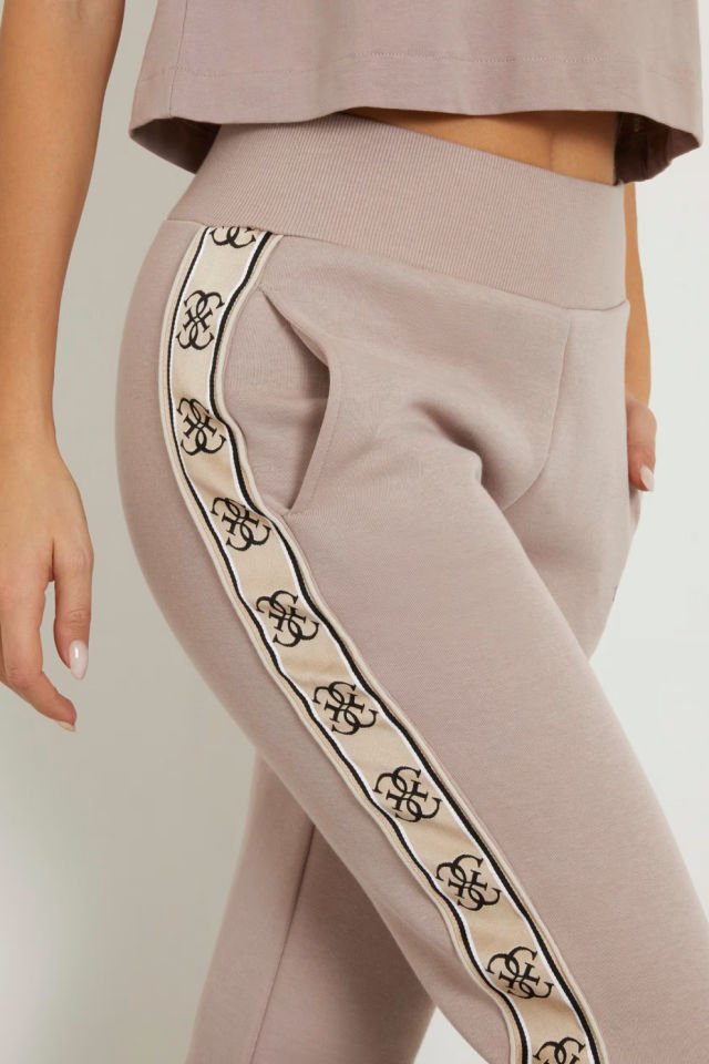 Guess Yanı Logolu Jogger Pantolon Toz Pembe