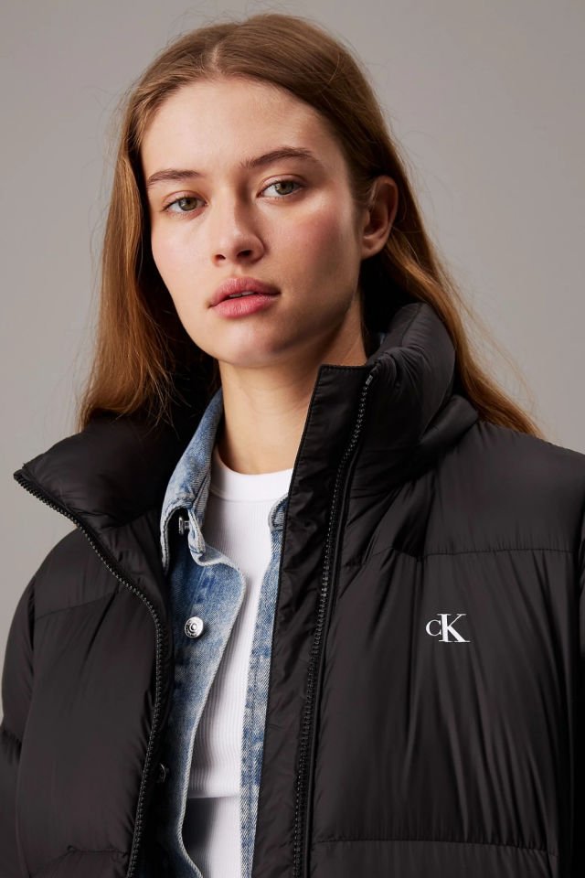 Calvin Klein Uzun Şişme Mont Siyah