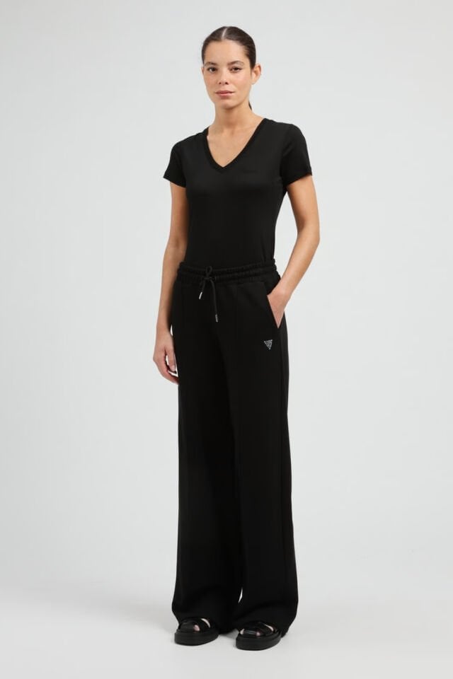 Guess V Yakalı Tişört Siyah