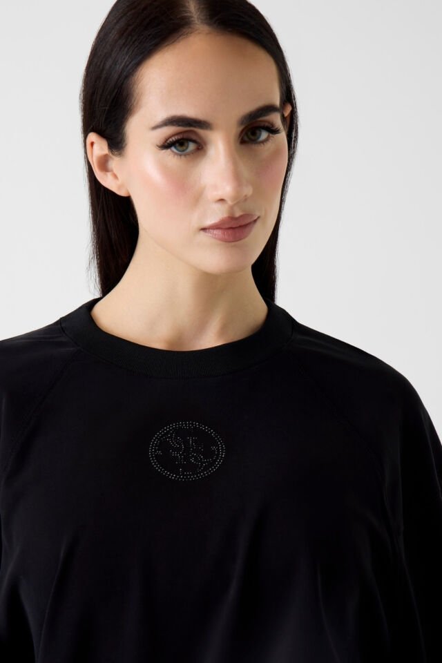 Guess Hacimli Kollu Siyah Renkli Sweatshirt