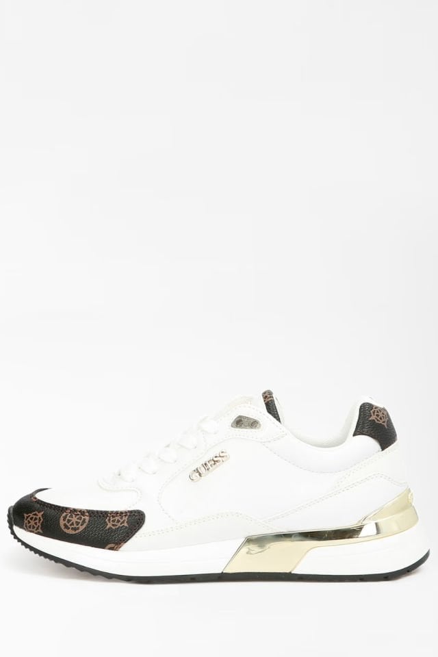 Guess Moxea 4G ve Peony Logolu Spor Ayakkabisi Beyaz