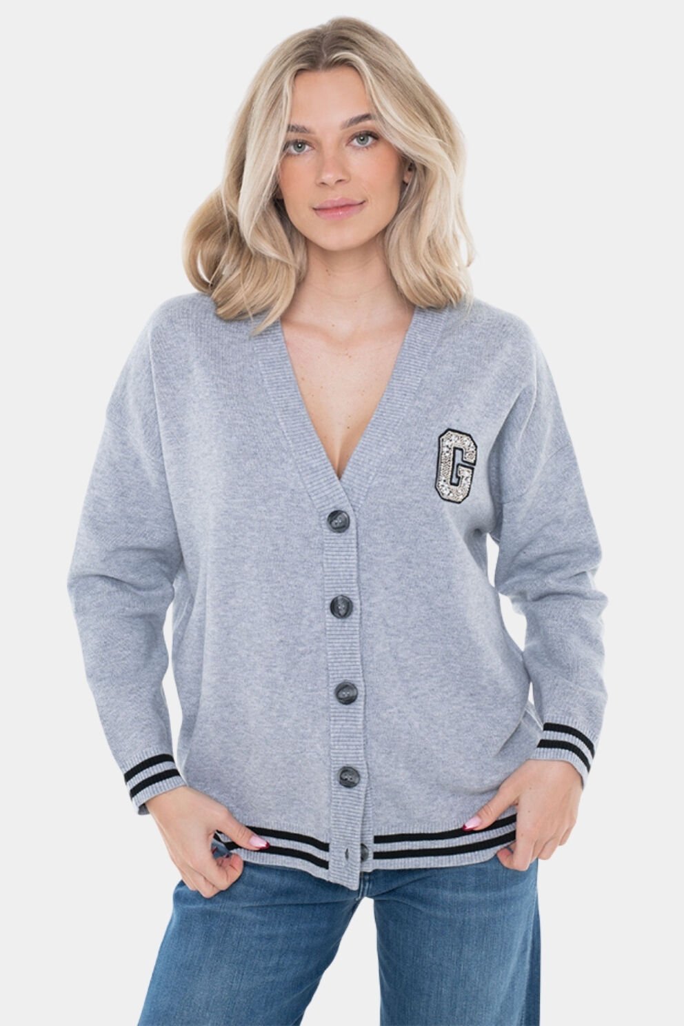 Guess Madıson Örgü Hırka Mavi