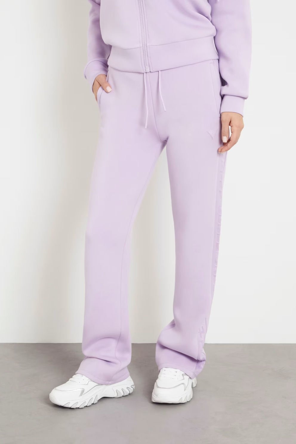 Guess Yan Logolu Scuba Pantolon Lila