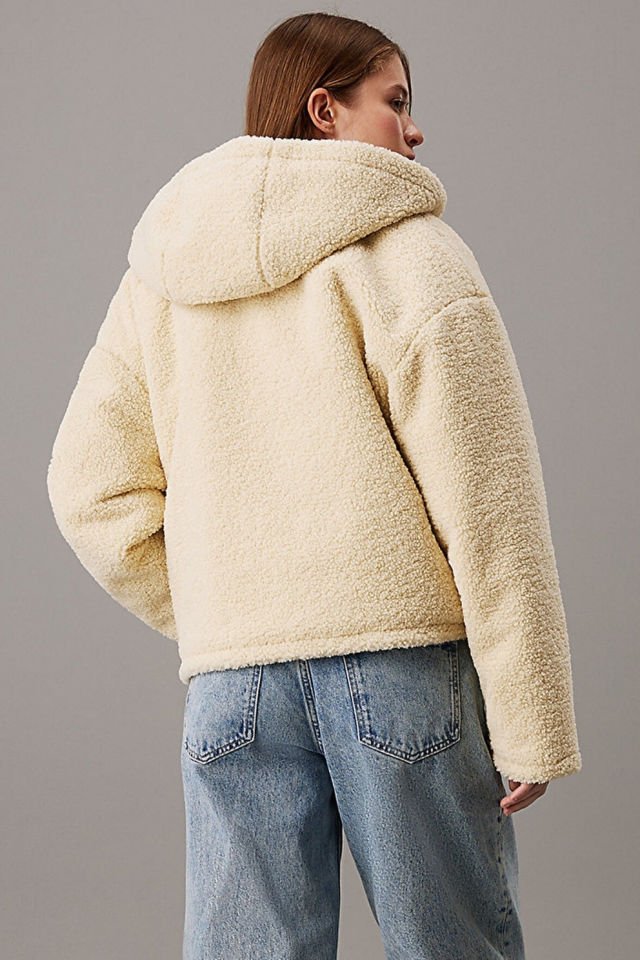 Calvin Klein Kadın Sherpa Ceket Ekru