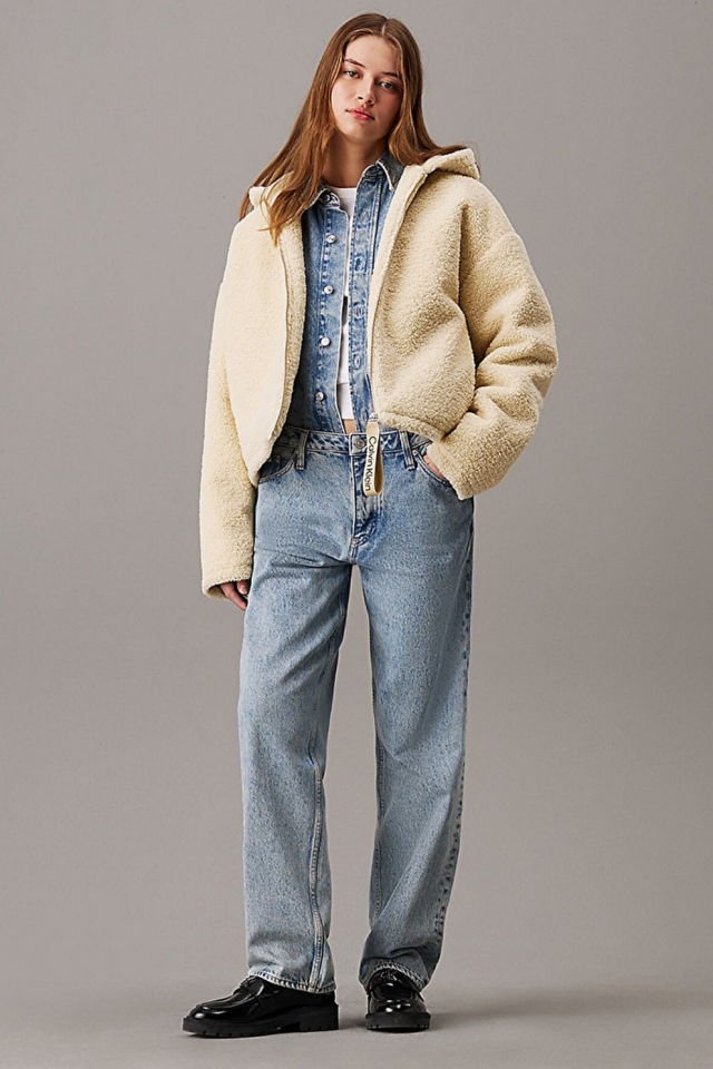 Calvin Klein Kadın Sherpa Ceket Ekru