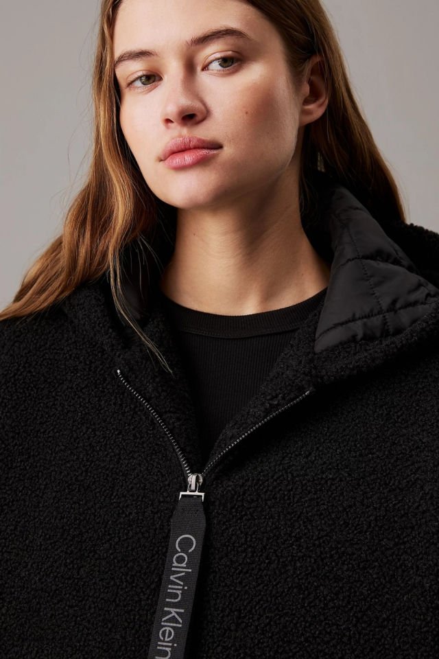 Calvin Klein Kadın Sherpa Ceket Siyah