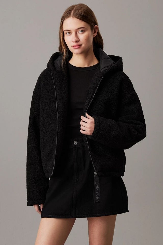 Calvin Klein Kadın Sherpa Ceket Siyah