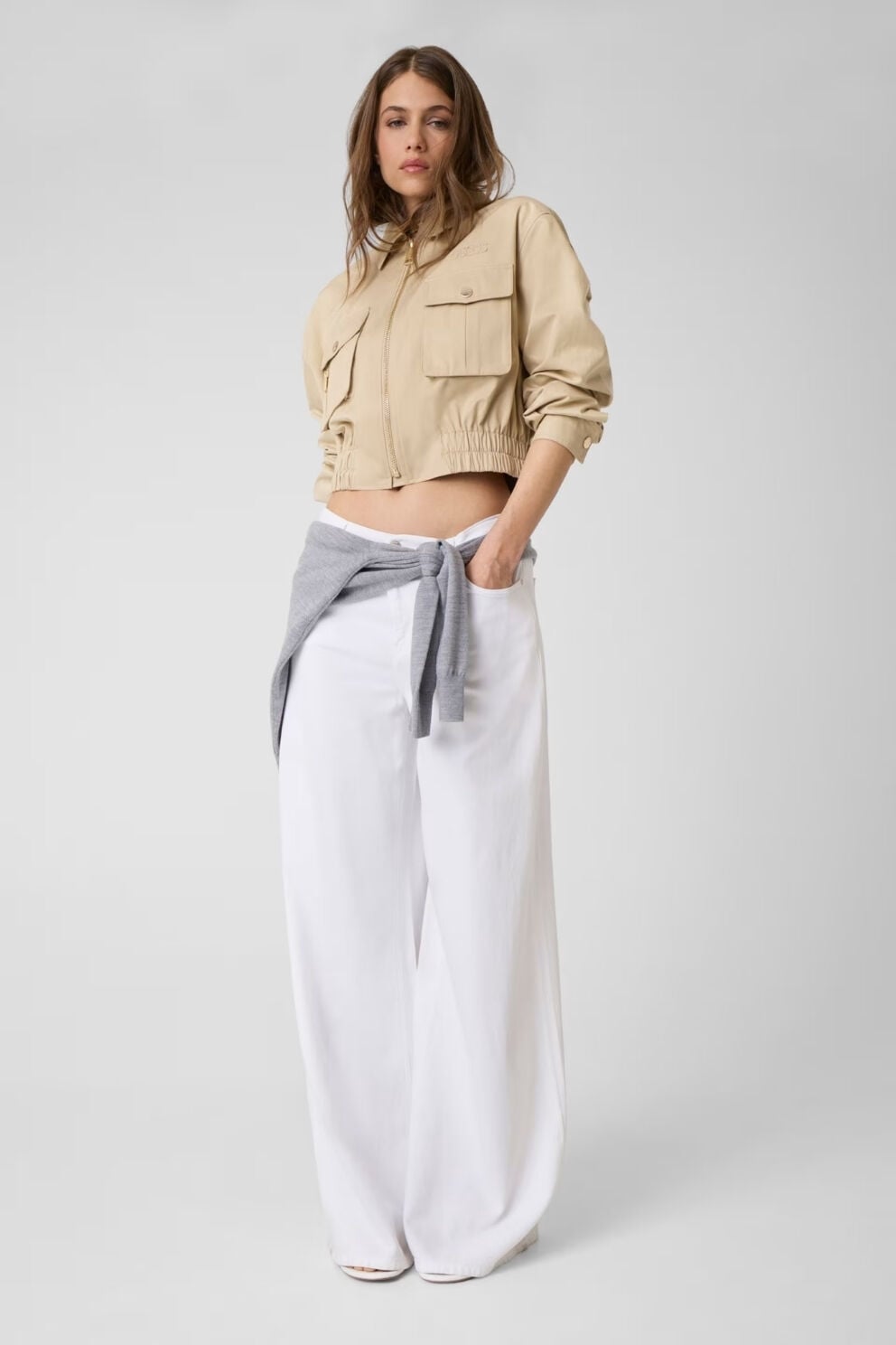 Guess Utility Cropped Ceket Bej
