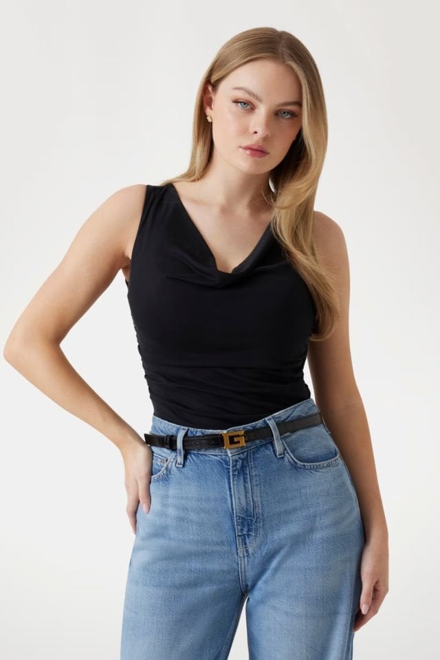 Guess Fitted Kolsuz Üst Siyah