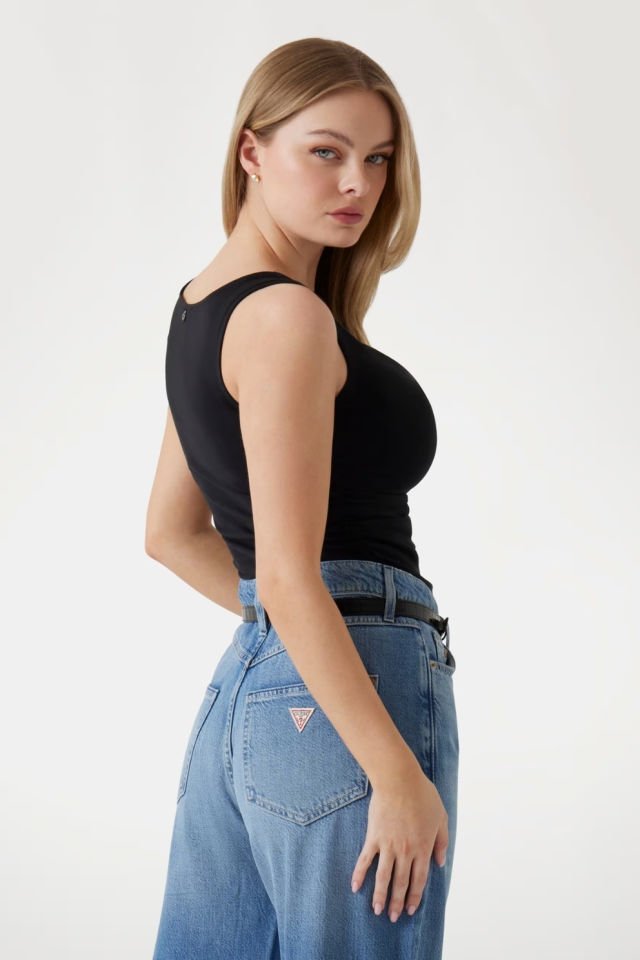 Guess Fitted Kolsuz Üst Siyah