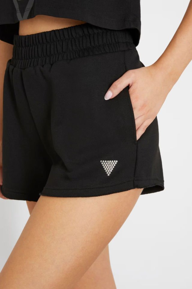 Guess Taşlı Logolu Şort Siyah