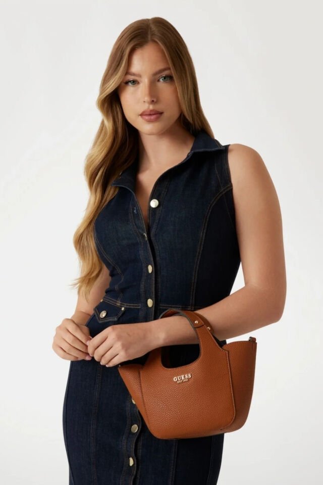 Guess Calista Pochette El Çantası Kahverengi