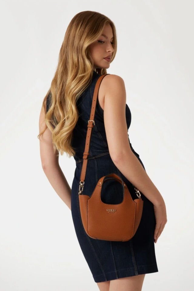 Guess Calista Pochette El Çantası Kahverengi