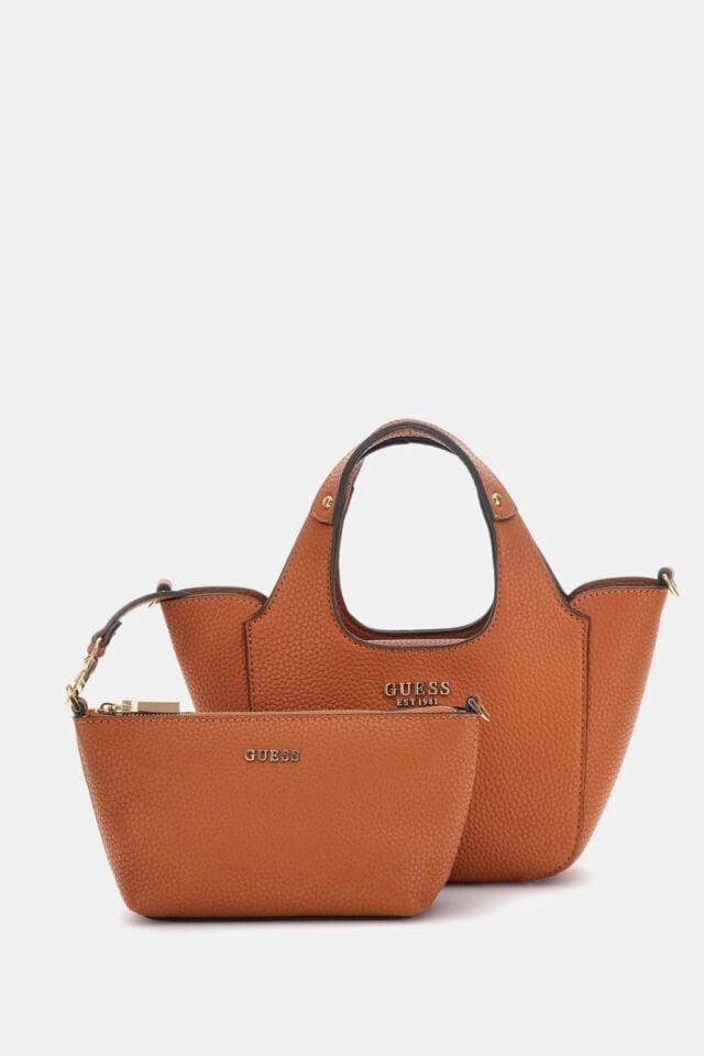 Guess Calista Pochette El Çantası Kahverengi