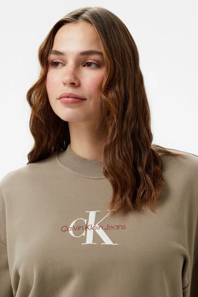 Calvin Klein Kadın Sweatshirt Kahverengi