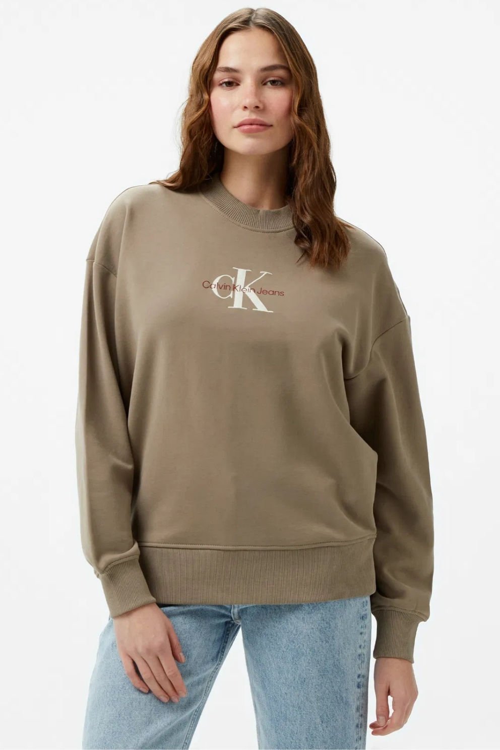 Calvin Klein Kadın Sweatshirt Kahverengi
