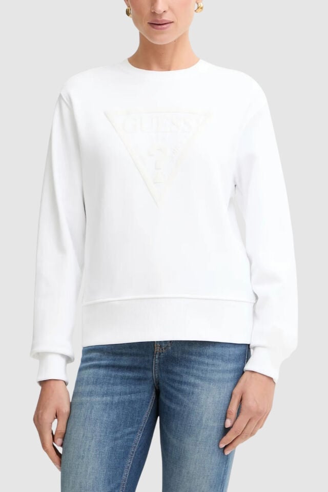 Guess Basy Kadın Sweatshirt Beyaz