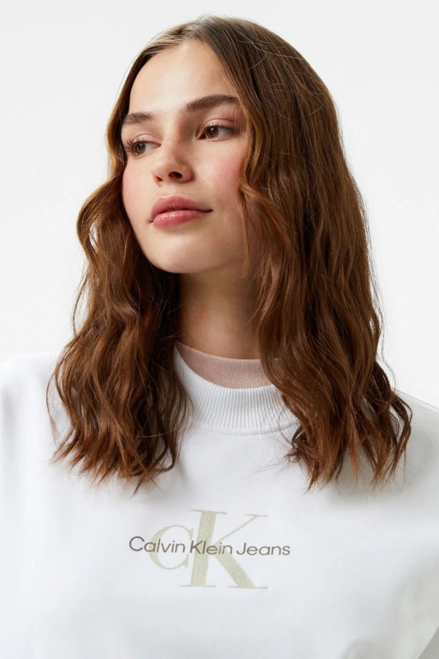 Calvin Klein Kadın Sweatshirt Beyaz