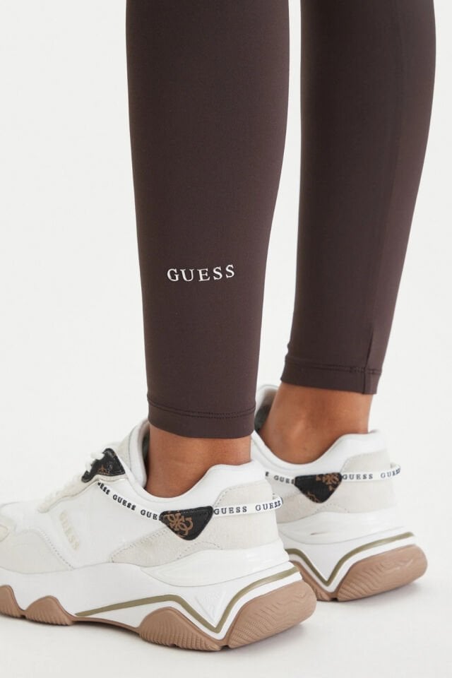 Guess Baskılı Logolu Tayt Kahverengi