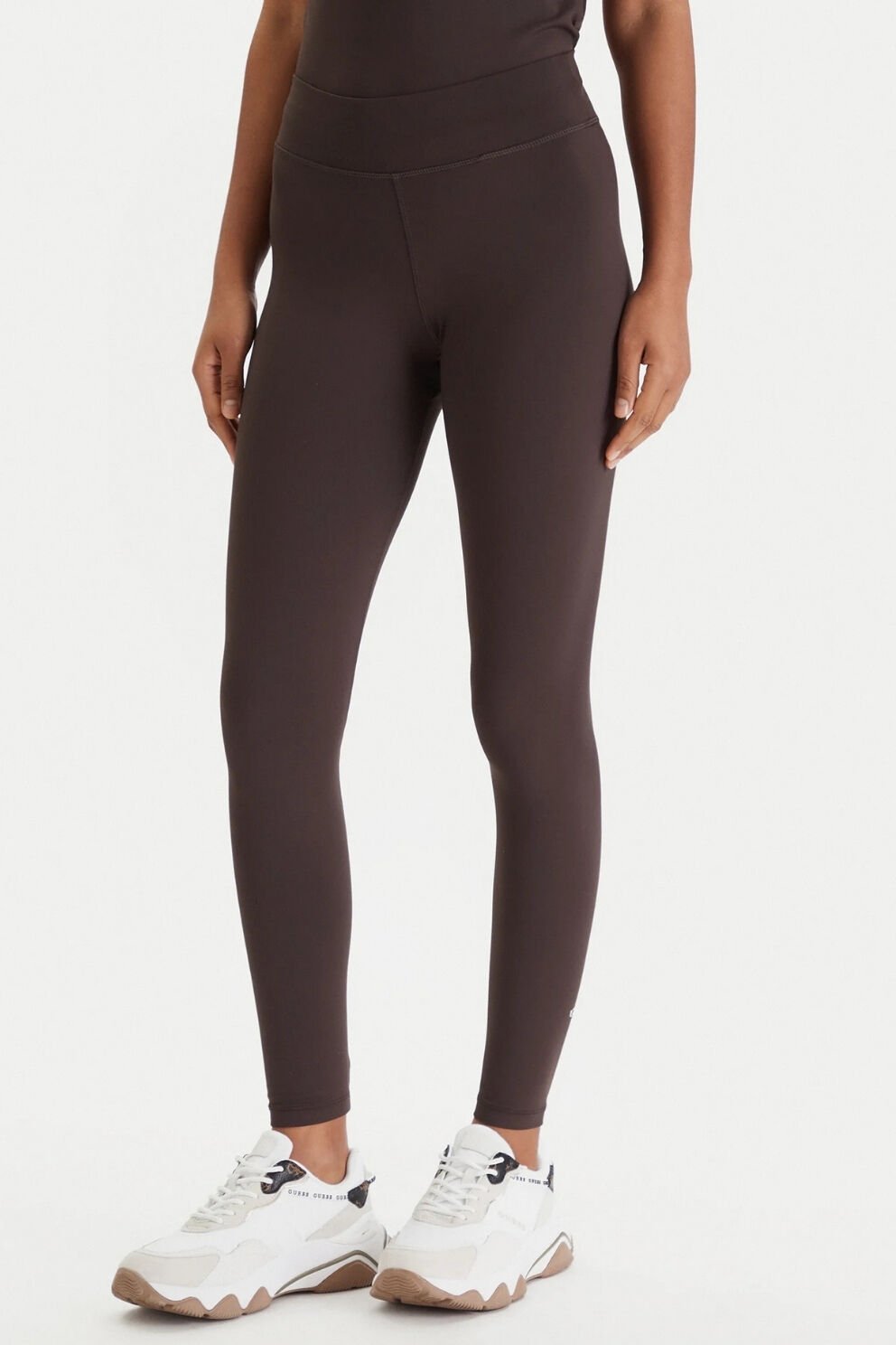 Guess Baskılı Logolu Tayt Kahverengi