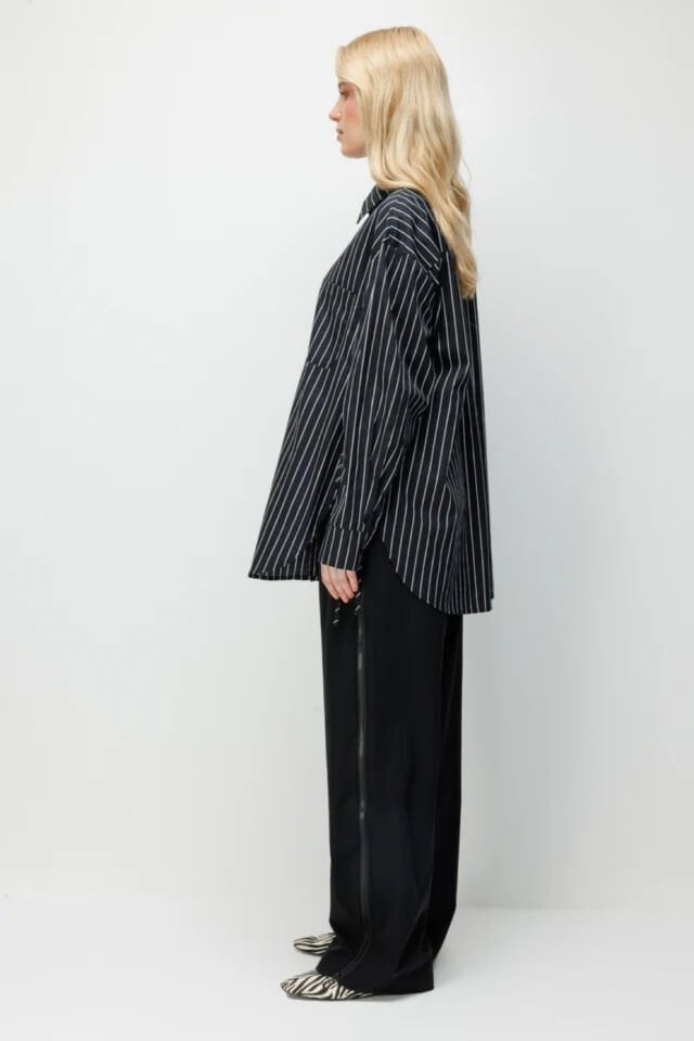 Ghisa Kuş Detaylı Tunik Siyah Beyaz