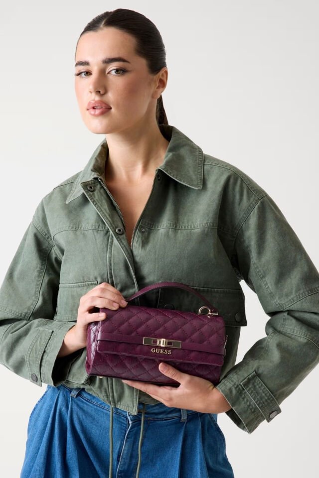 Guess Idra 4G Logo Mini El Çantası Bordo