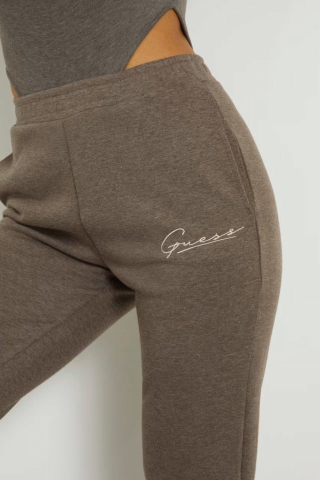 Guess Küçük Logolu Jogger Pantolon Kahverengi