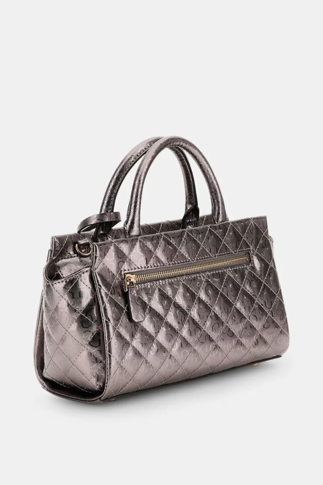 Guess Idra 4G Logolu Patentli Çanta Gümüş