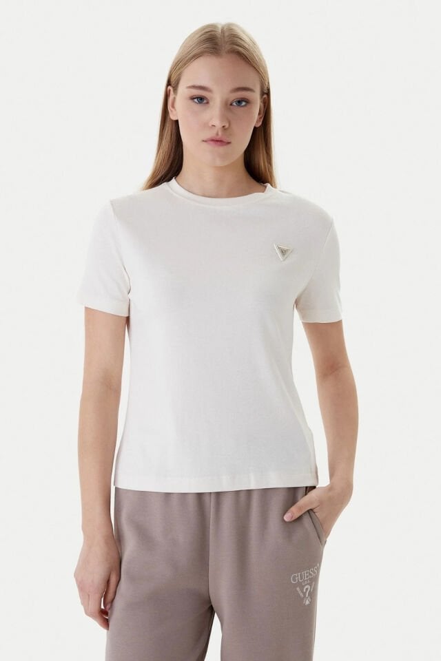 Ekru Normal Kesim Tişört