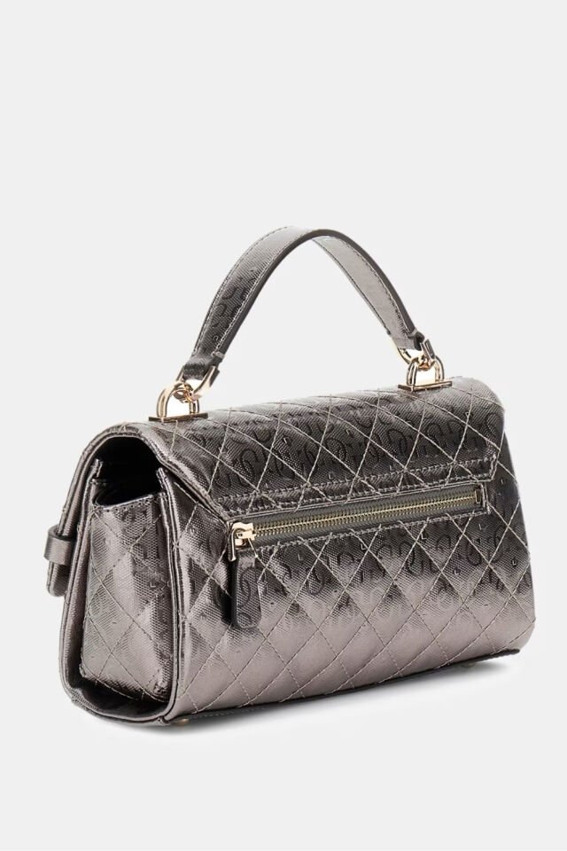 Guess Idra 4G Logolu Patentli Çanta Gümüş