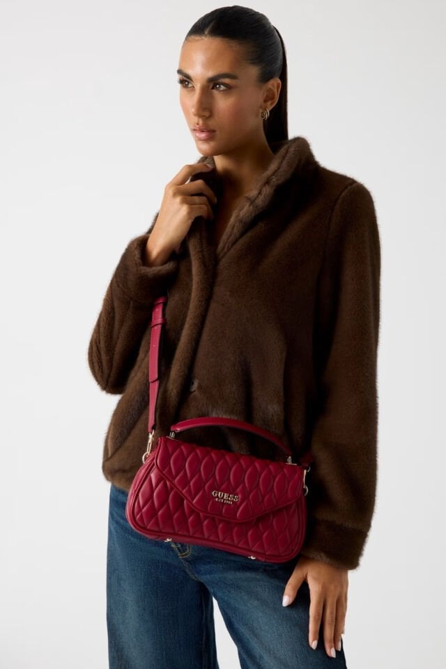 Guess Valla Kapitone Çanta Kırmızı