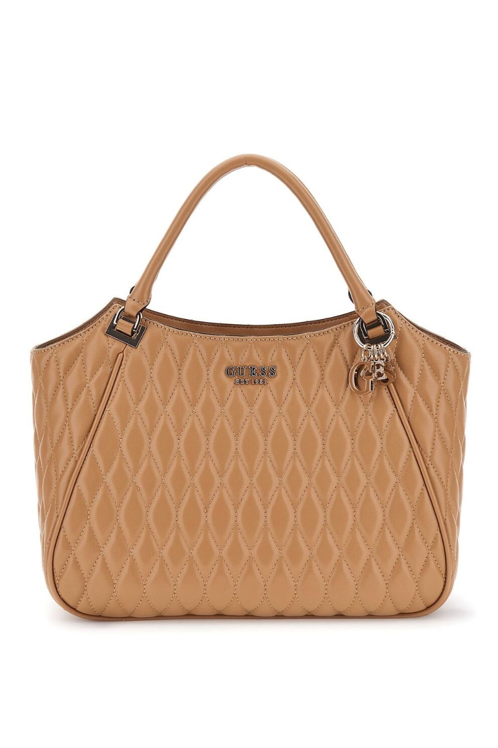 Guess  Valla Kapitoneli Shopper Çanta Kahverengi