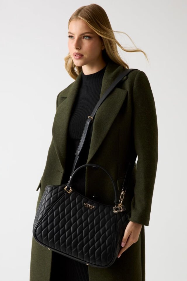 Guess  Valla Kapitoneli Shopper Çanta Siyah