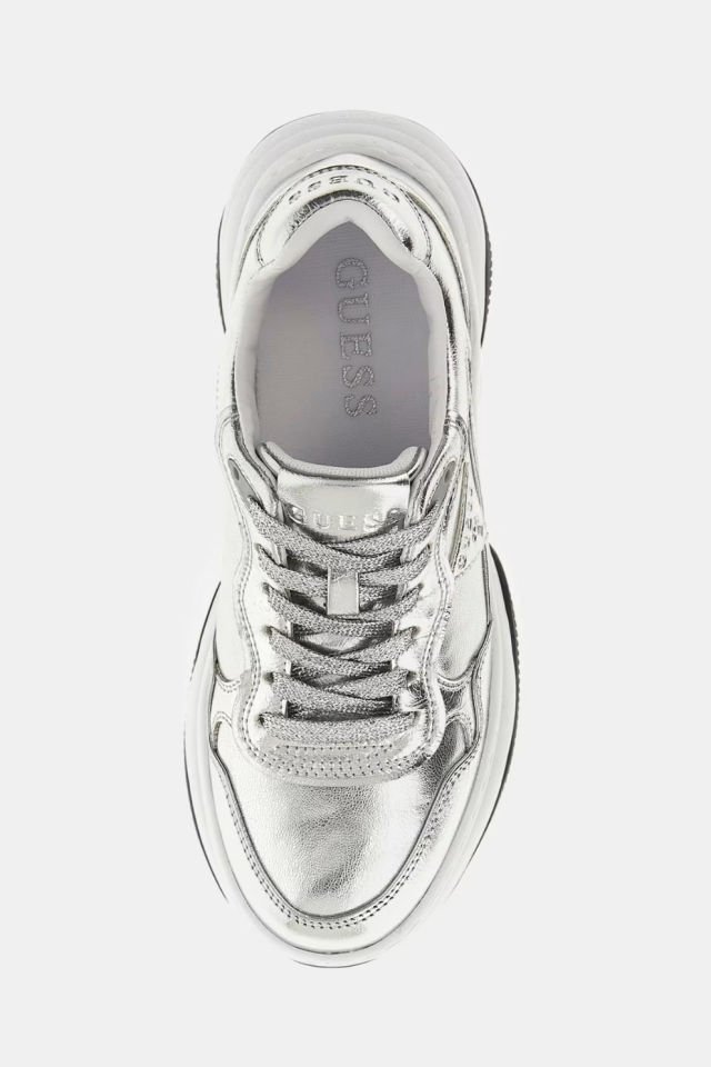 Guess Hapyy Lame Spor Ayakkabısı Gümüş