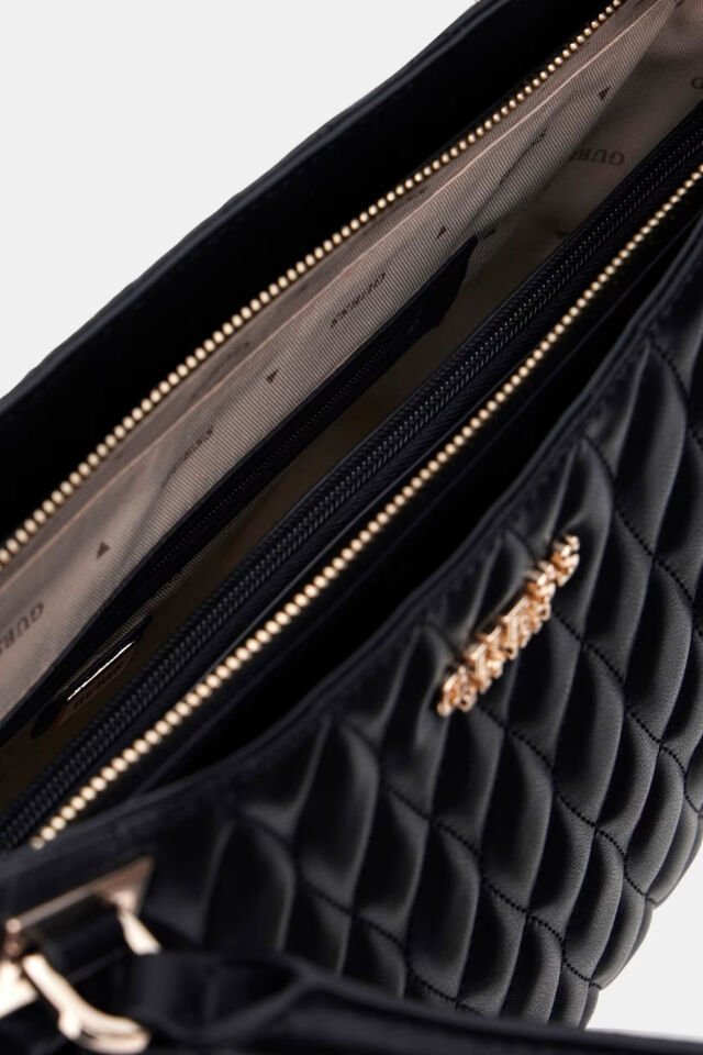 Guess  Valla Kapitoneli Shopper Çanta Siyah