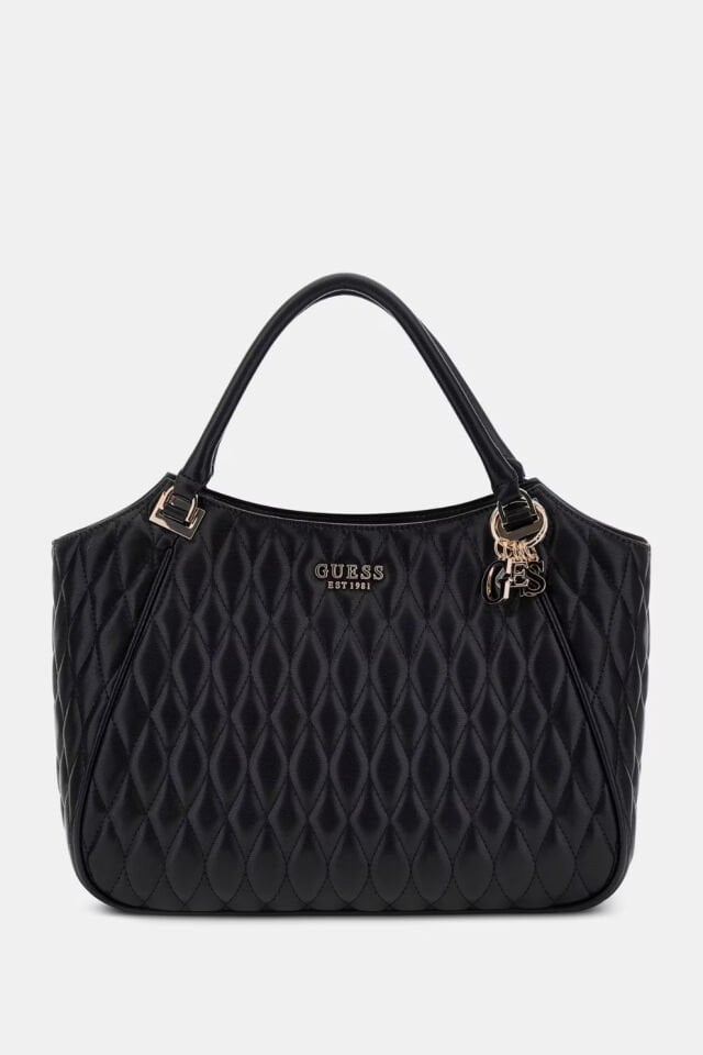 Guess  Valla Kapitoneli Shopper Çanta Siyah