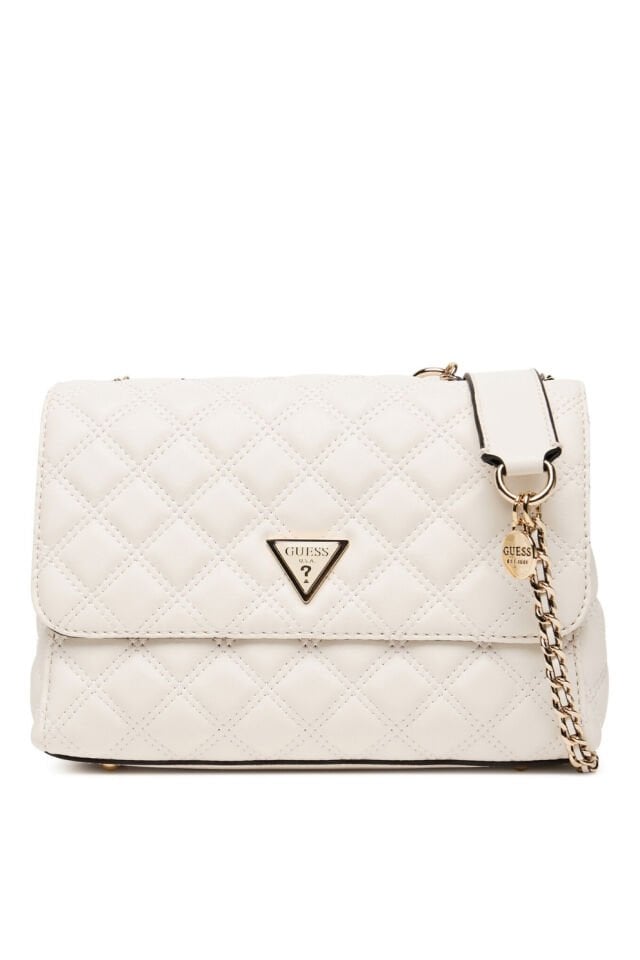 Guess Giully Kapitoneli Çapraz Çanta Beyaz