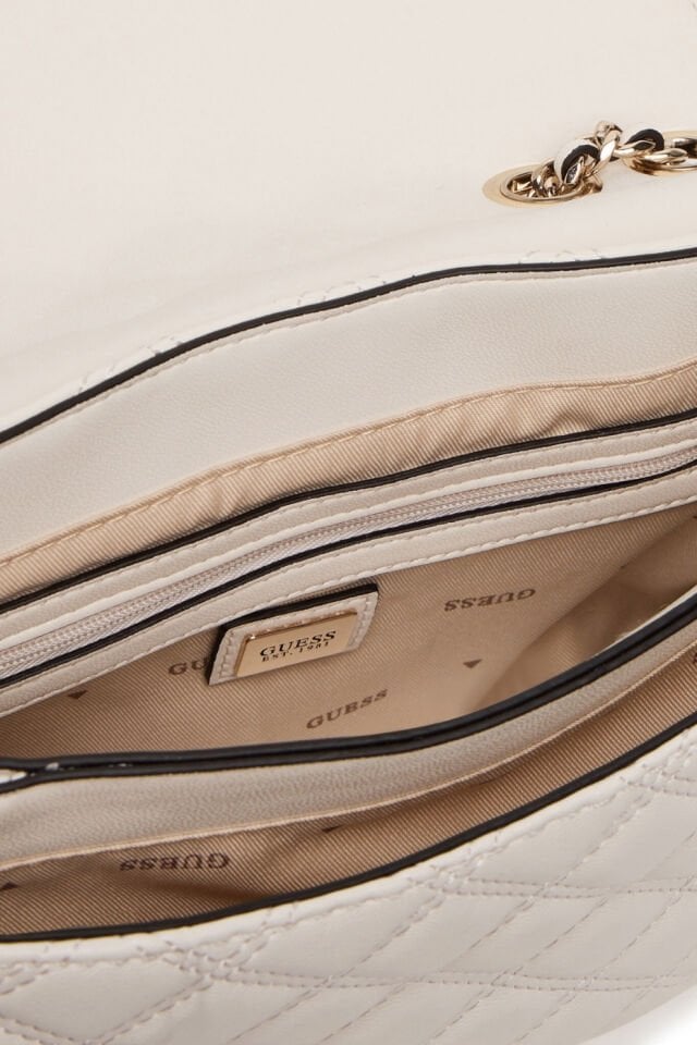 Guess Giully Kapitoneli Çapraz Çanta Beyaz