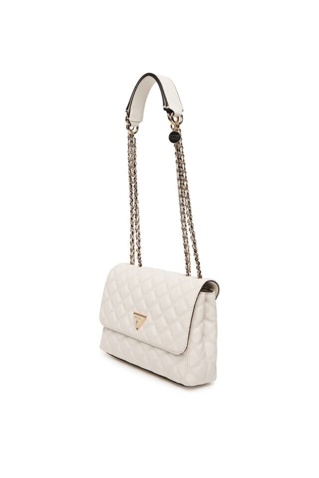 Guess Giully Kapitoneli Çapraz Çanta Beyaz