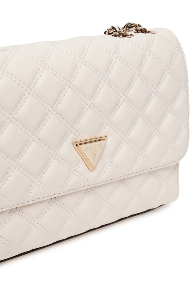 Guess Giully Kapitoneli Çapraz Çanta Beyaz